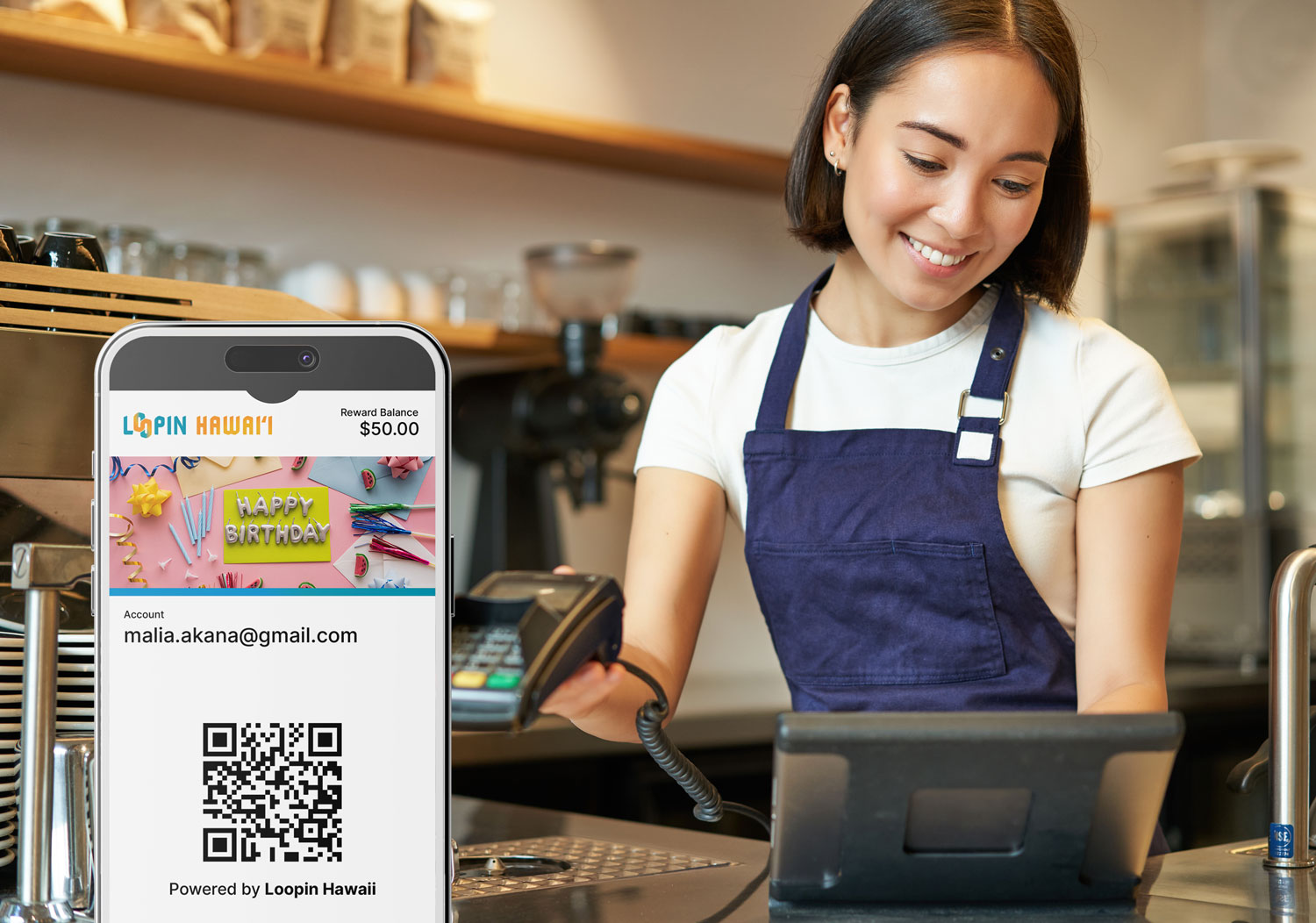 Digital gift card and prepaid pass preview on a phone